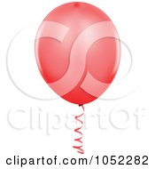 Royalty Free Vector Clip Art Illustration Of A Red Helium Party Balloon Logo