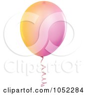 Royalty Free Vector Clip Art Illustration Of A Pink And Yellow Helium Party Balloon Logo