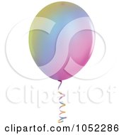 Royalty Free Vector Clip Art Illustration Of A Rainbow Helium Party Balloon Logo by dero