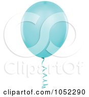 Royalty Free Vector Clip Art Illustration Of A Turquoise Helium Party Balloon Logo by dero