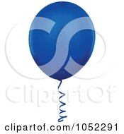 Royalty Free Vector Clip Art Illustration Of A Dark Blue Helium Party Balloon Logo by dero