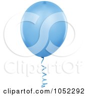 Royalty Free Vector Clip Art Illustration Of A Blue Helium Party Balloon Logo by dero