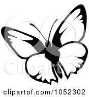 Poster, Art Print Of Black And White Flying Butterfly Logo - 12