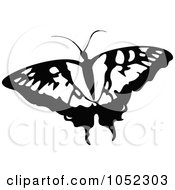 Poster, Art Print Of Black And White Flying Butterfly Logo - 6