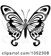 Poster, Art Print Of Black And White Flying Butterfly Logo - 9