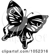 Poster, Art Print Of Black And White Flying Butterfly Logo - 3