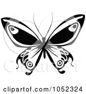 Poster, Art Print Of Black And White Flying Butterfly Logo - 10