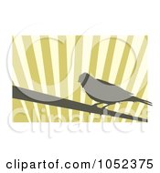 Silhouetted Canary Over Stripes - 2