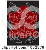 Poster, Art Print Of Background Of White Shoes On Black And Red