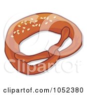 Royalty Free Vector Clip Art Illustration Of A Salted Soft Pretzel by Any Vector