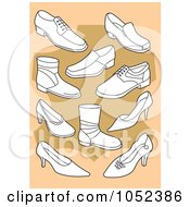 Poster, Art Print Of Background Of White Shoes On Tan And Beige