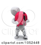 3d White Character Holding A Capacitor