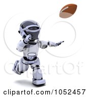 Royalty Free 3d Clip Art Illustration Of A 3d Robot Playing American Football