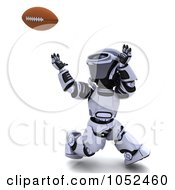 Royalty Free 3d Clip Art Illustration Of A 3d Robot Playing Football