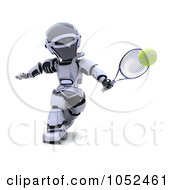 Poster, Art Print Of 3d Robot Playing Tennis