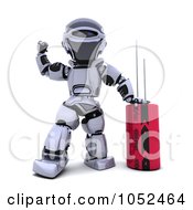 Poster, Art Print Of 3d Robot With A Computer Part - 1