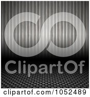 Royalty Free 3d Clip Art Illustration Of A 3d Steel Wall And Carbon Fiber Floor Background