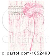 Poster, Art Print Of Pink Distressed Lilac Flower And Ornate Trim Floral Invitation Background - 1