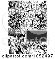 Poster, Art Print Of Black And White Lilac Flower Invitation Background