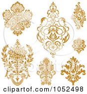 Poster, Art Print Of Digital Collage Of Gold Damask Design Elements