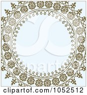 Poster, Art Print Of Ornate Brown Cicrcle Frame Over Gray