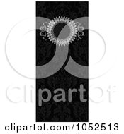 Royalty Free Vector Clip Art Illustration Of An Ornate Vertical Black Floral Invitation With A Text Box 2