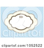 Royalty Free Vector Clip Art Illustration Of A Blue Invitation Background With A Beige Text Box 1