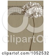 Poster, Art Print Of Brown Lilac Flower And Ornate Trim Floral Invitation Background - 3