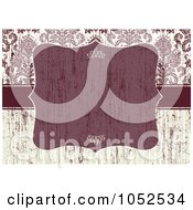 Poster, Art Print Of Distressed Red And Beige Floral Damask Invitation Background With A Red Text Box - 1