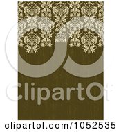 Poster, Art Print Of Ornate Damask Border On Distressed Olive Green