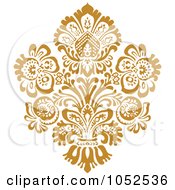 Poster, Art Print Of Gold Damask Design Element - 1