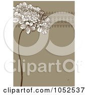 Poster, Art Print Of Brown Lilac Flower And Ornate Trim Floral Invitation Background - 2