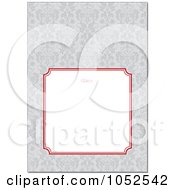 Poster, Art Print Of Gray Floral Pattern Invitation Background With A Red And Text Box - 1