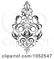 Poster, Art Print Of Gray And Black Patterned Damask Design Element - 5