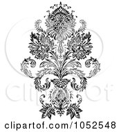 Poster, Art Print Of Gray And Black Patterned Damask Design Element - 1