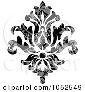 Poster, Art Print Of Gray And Black Patterned Damask Design Element - 4