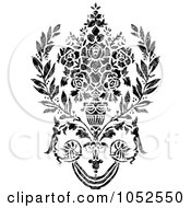 Poster, Art Print Of Gray And Black Patterned Damask Design Element - 2