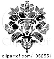 Poster, Art Print Of Gray And Black Patterned Damask Design Element - 3