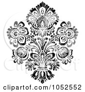 Poster, Art Print Of Gray And Black Patterned Damask Design Element - 6