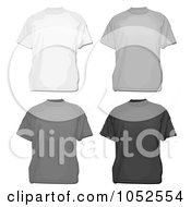 Poster, Art Print Of Digital Collage Of White Gray And Black T Shirts