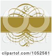 Poster, Art Print Of Gold Bar And Swirl On Gray
