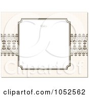 Poster, Art Print Of Blank Text Box Floral Background Over Beige With Ornate Lines