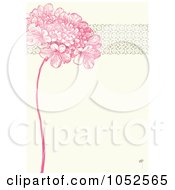 Pink Lilac Flower And Ornate Trim Floral Invitation Background - 2