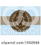 Royalty Free Vector Clip Art Illustration Of A Blank Seal Over A Blue Floral Background