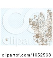 Poster, Art Print Of Lilac Flowers On Blue Pattern Invitation Background