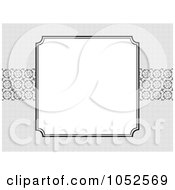 Poster, Art Print Of Blank Text Box Floral Background Over Gray With Ornate Lines