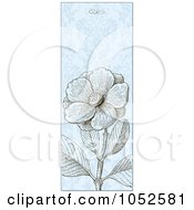 Vertical Blue Wild Rose Flower Invitation