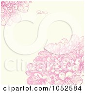 Poster, Art Print Of Pink Lilac Flower And Beige Floral Invitation Background - 2