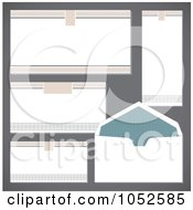 Royalty Free Vector Clip Art Illustration Of A Digital Collage Of Blank Letters And An Envelope On Gray