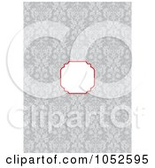 Poster, Art Print Of Gray Floral Pattern Invitation Background With A Red And Text Box - 3